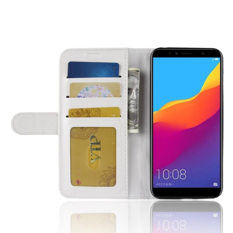 Őrült PU bőr pénztárca tok a Honor 7A-hoz - fehér