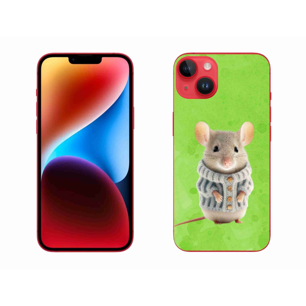 Gél borítás mmCase iPhone 14 Plus készülékhez - egér pulóverben