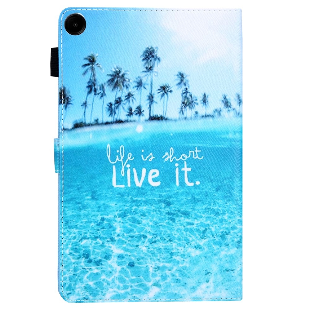 Kereszt alakú, intelligens záró tok Samsung Galaxy Tab A11/Tab A9 készülékhez - tengerpart és tenger