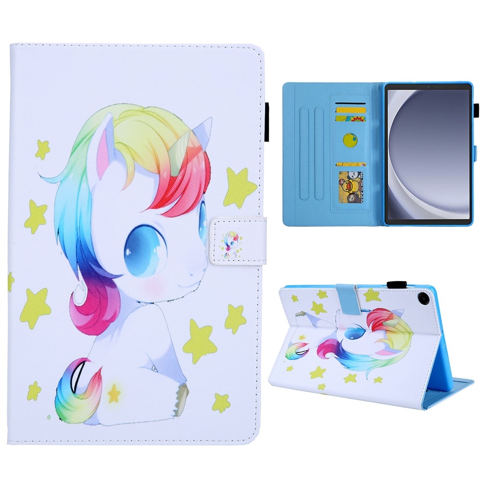 Kereszt alakú, intelligens záró tok Samsung Galaxy Tab A11/Tab A9 - póni színű