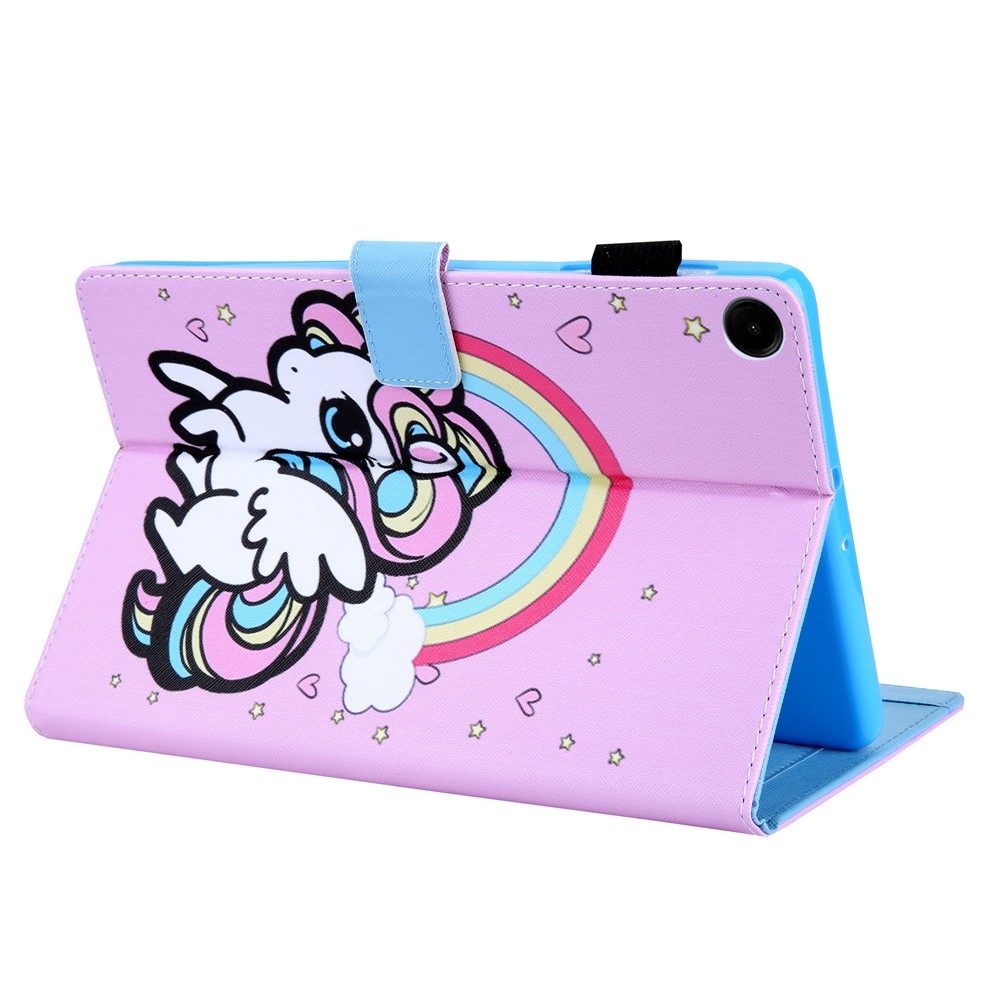 Kereszt okos tok Samsung Galaxy Tab A11/Tab A9 - póni és szivárványos