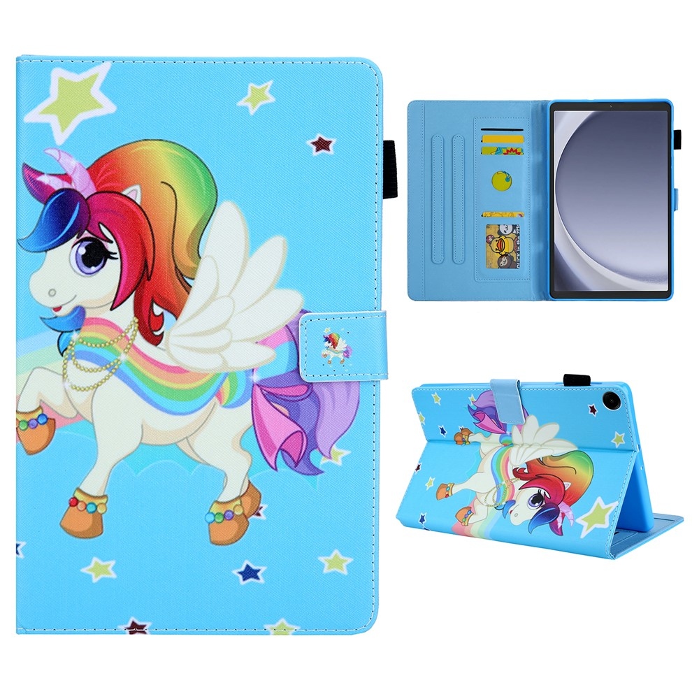 Kereszt okos tok Samsung Galaxy Tab A11/Tab A9 - póni és csillagok