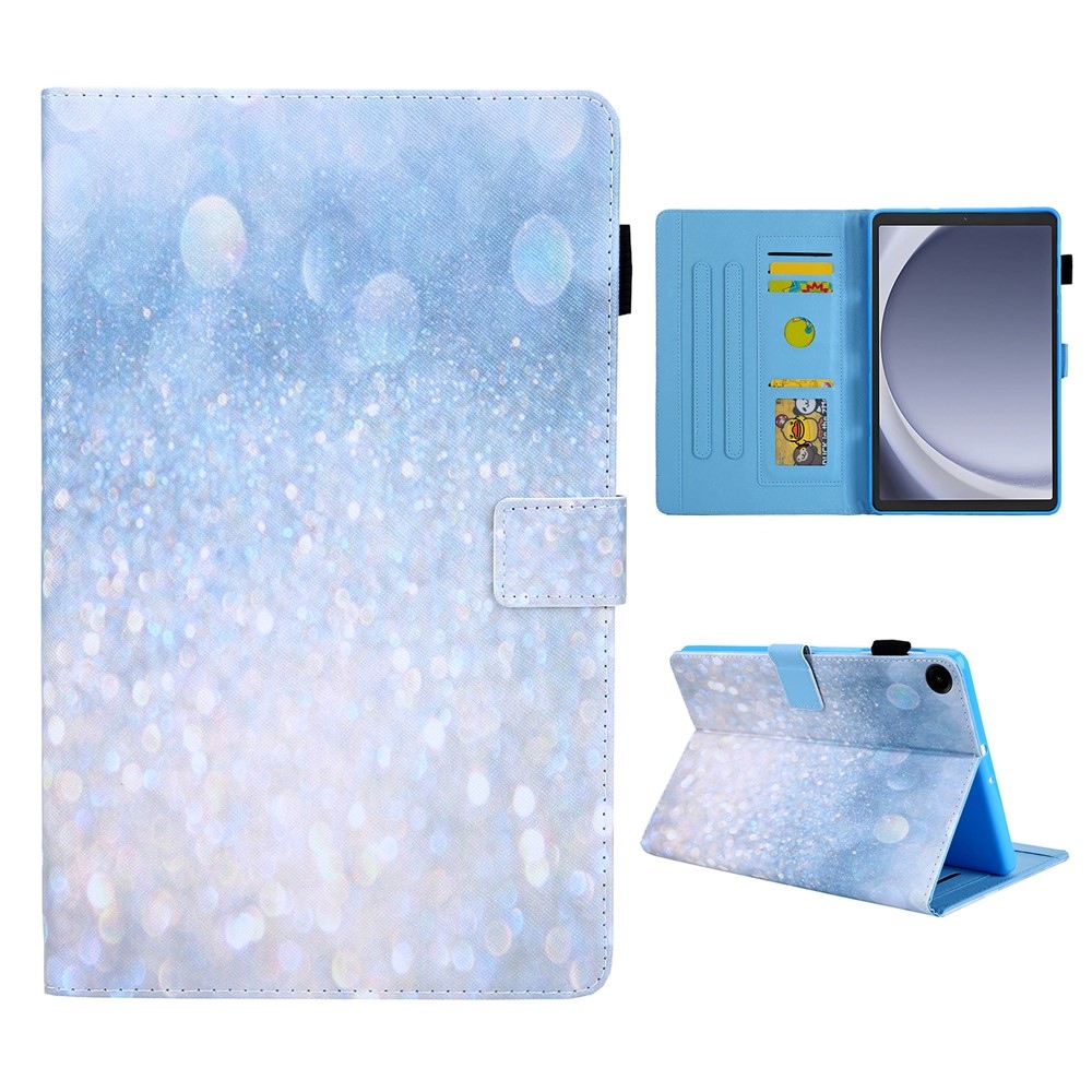 Kereszt alakú, intelligens záró tok Samsung Galaxy Tab A11/Tab A9 - csillogó homok