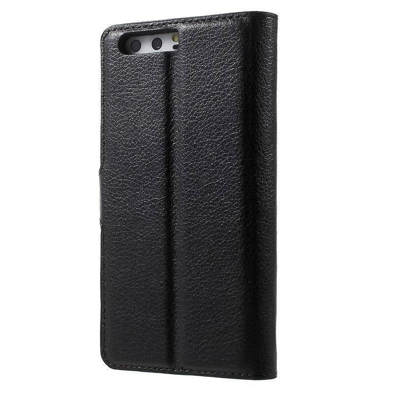 Kereszt PU bőr tok Huawei P10-hez - fekete