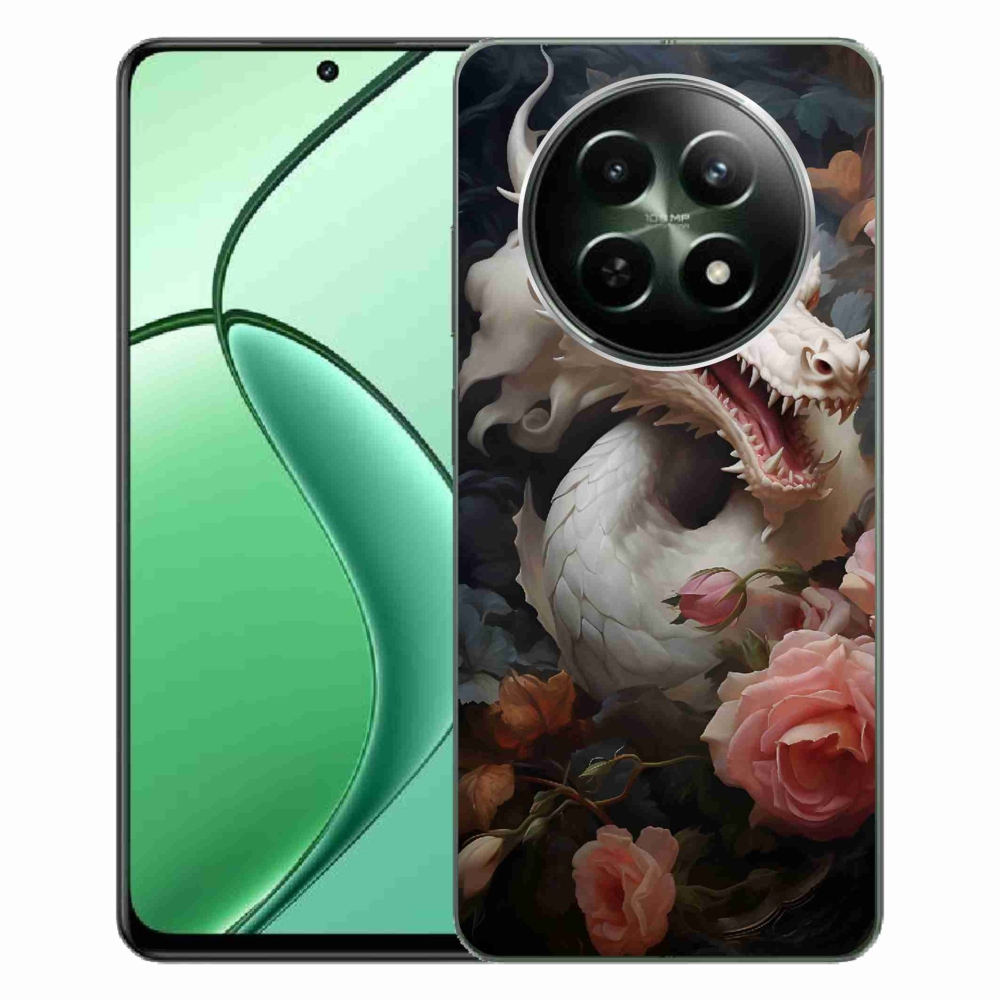 Zselés borítás mmCase a Realme 12 5G/12x 5G készülékhez - fehér sárkány