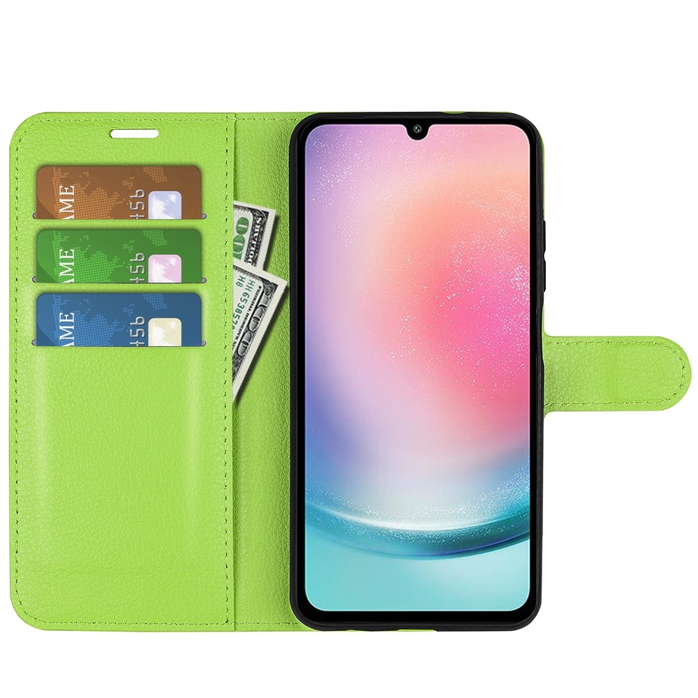Litchi könyv tok Samsung Galaxy A25 5G - zöld
