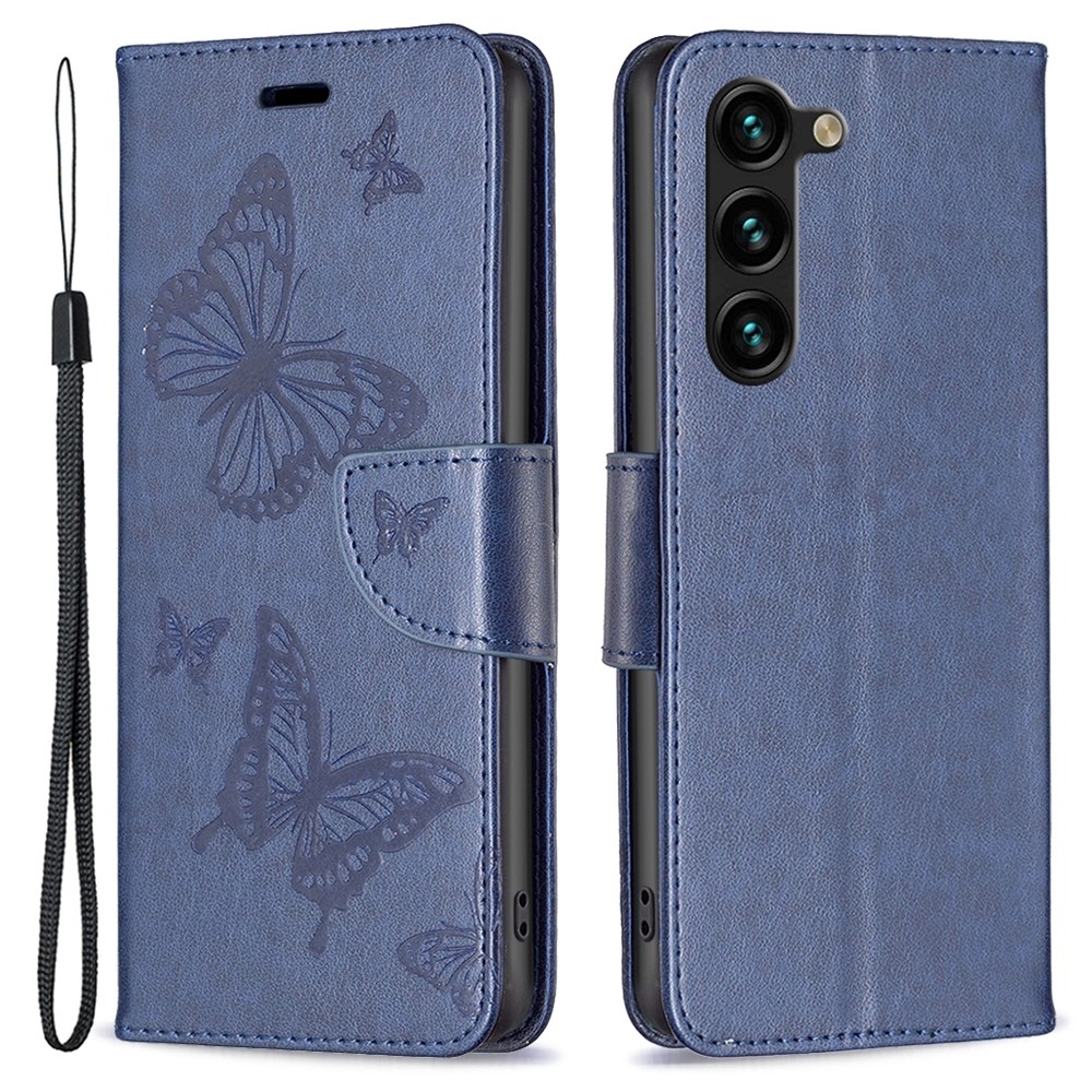 Pillangó könyv tok Samsung Galaxy S24+/S25+ készülékhez - sötétkék