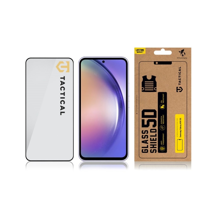 Taktikai üvegpajzs 5D üveg a Samsung Galaxy A56-hoz Fekete
