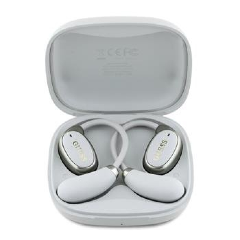 Guess Satin Classic Logo OWS vezeték nélküli fejhallgató bézs színben
