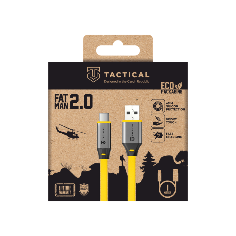 Tactical Fat Man 2.0 kábel USB-A/USB-C 1m sárga