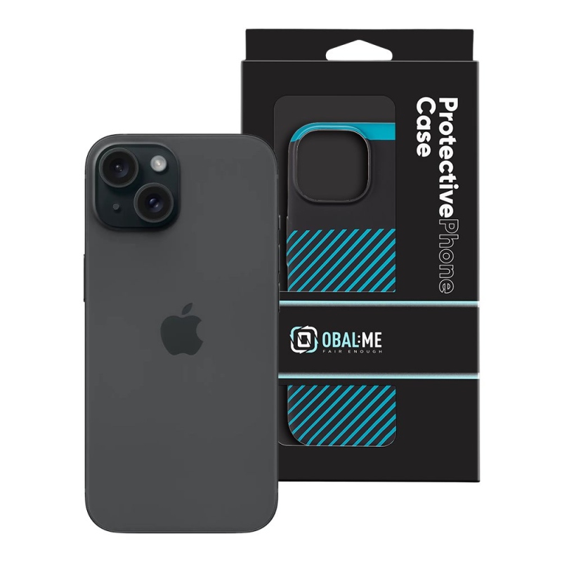 Borító:ME Flossy Stripes Cover for Apple iPhone 15 Fekete/Teal