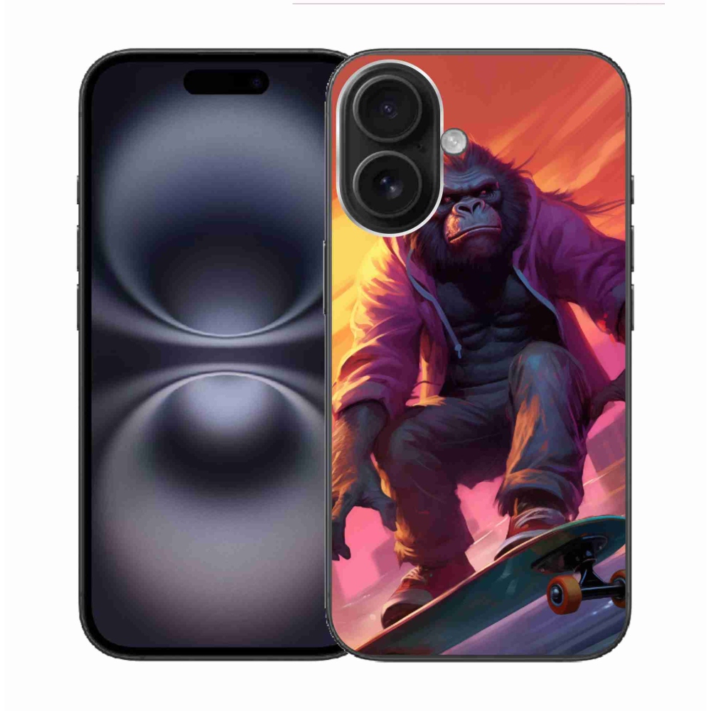 Zselés borítás mmCase iPhone 16-hoz - gorilla gördeszkán