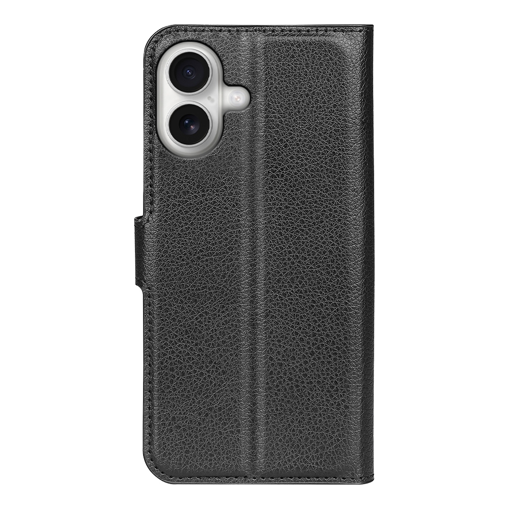 Litchi könyvtáska iPhone 17 készülékhez - fekete
