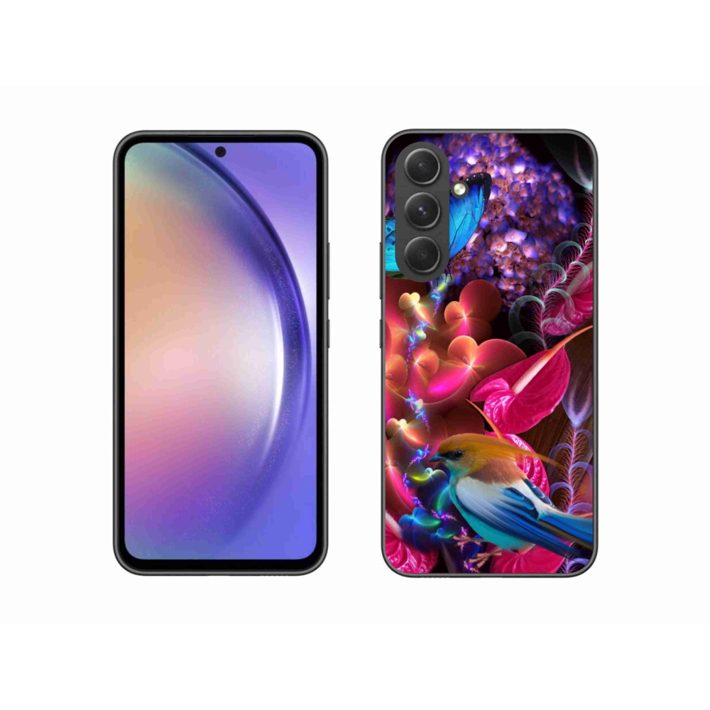 Gél borítás mmCase Samsung Galaxy A54 5G - színes virágokhoz