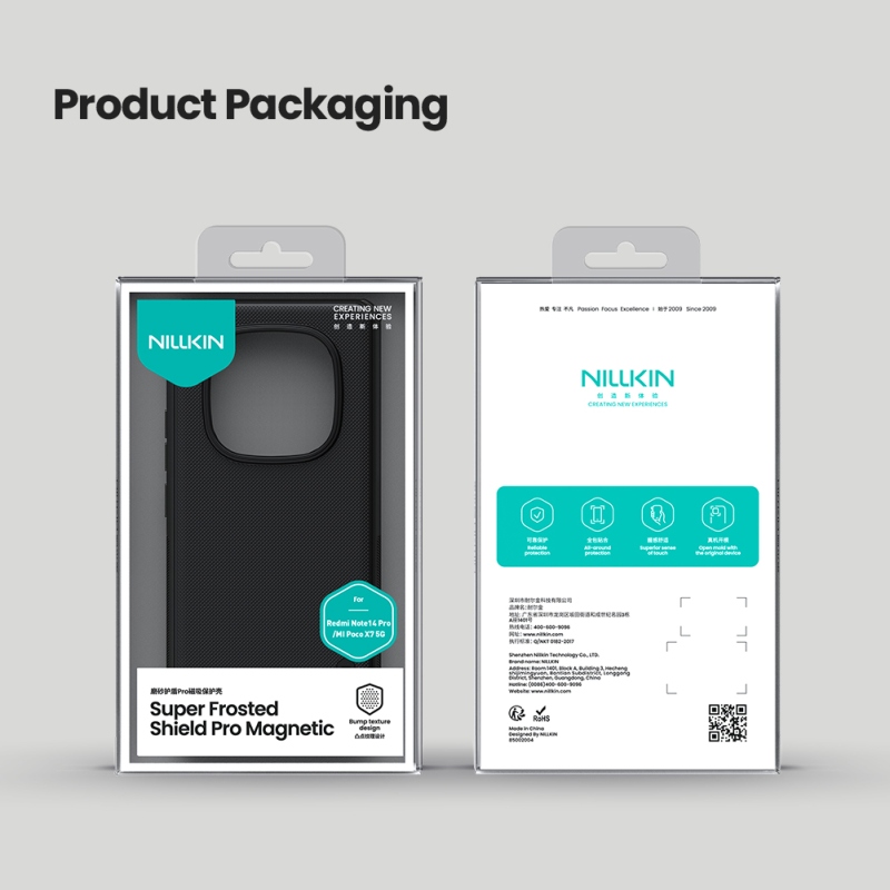 Nillkin Super Frosted PRO mágneses hátlap Xiaomi Redmi Note 14 Pro 5G/Poco X7 5G Fekete