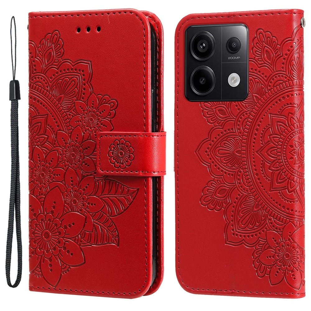 Mandala könyv tok a Xiaomi Redmi Note 13 Pro 5G/Poco X6 5G számára - piros