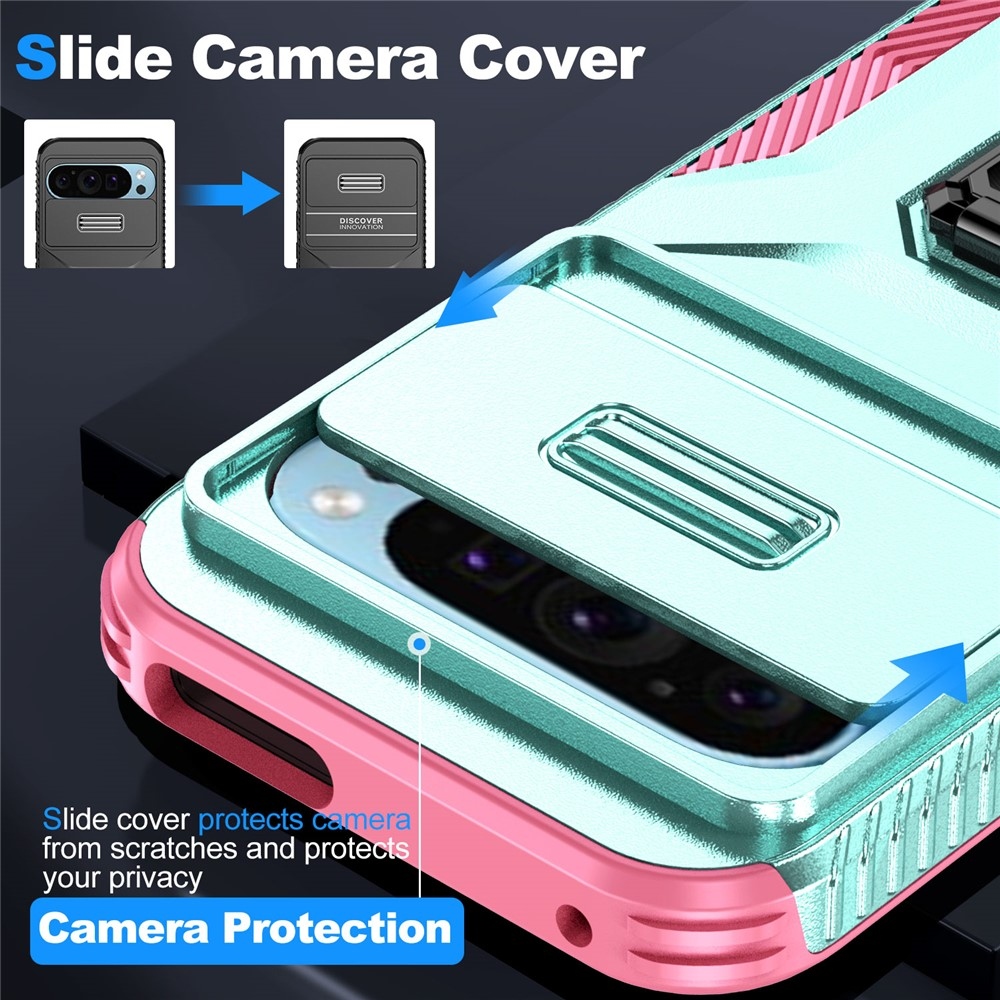Tartós fedél a Google Pixel 10 Pro/9 Pro/9 Pixel 10 Pro/9-hez - teal/rózsaszín