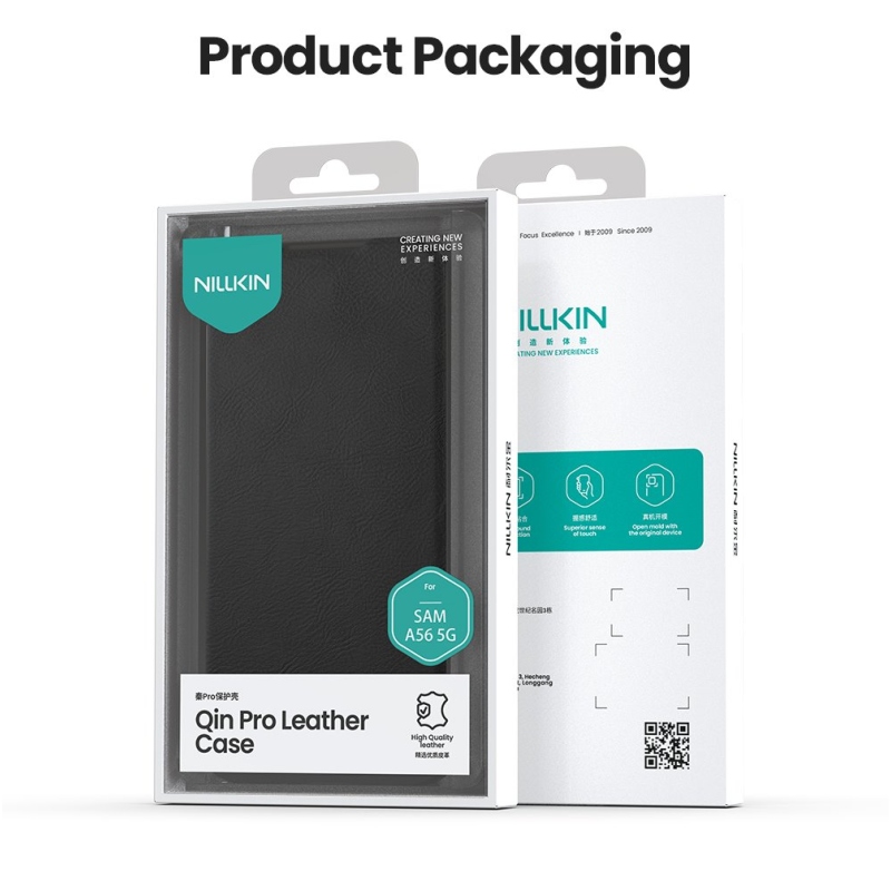 Nillkin Qin Book PRO tok a Samsung Galaxy A56 5G fekete tokhoz