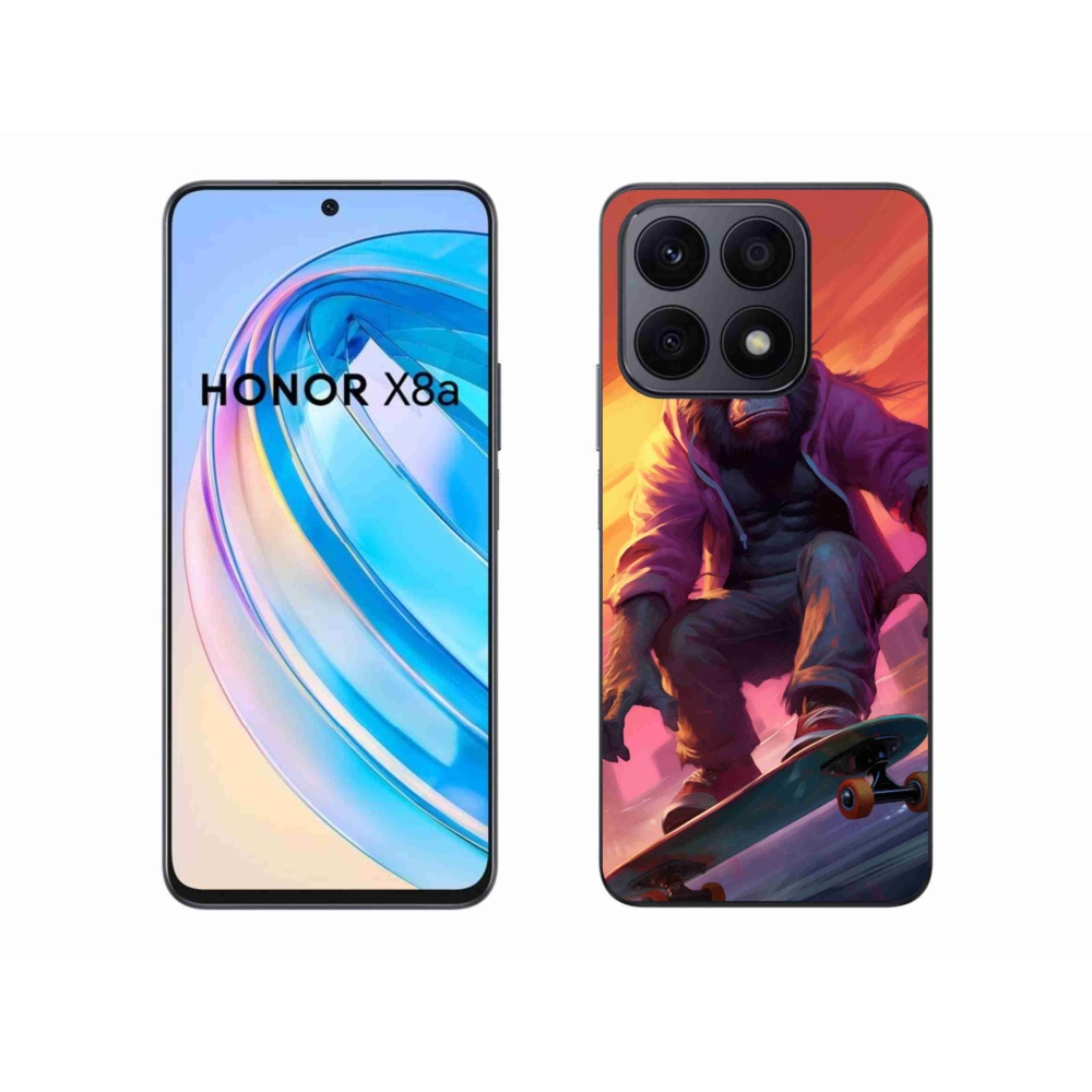 Zselés borítás mmCase a Honor X8a számára - gorilla a gördeszkán