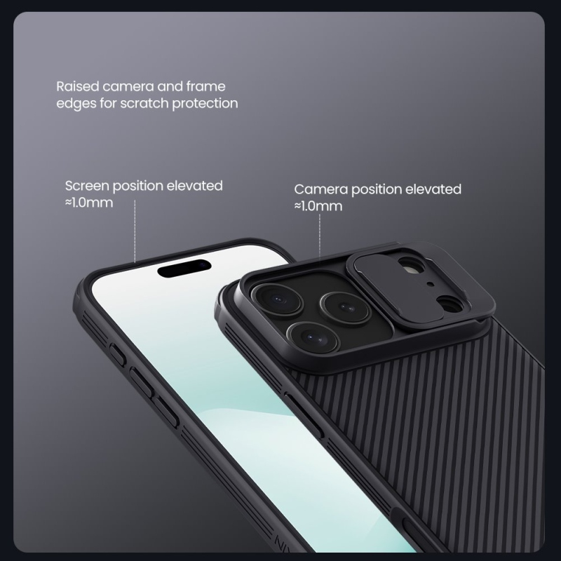 Nillkin CamShield PRO mágneses hátlap Apple iPhone 17 Pro Max készülékhez Fekete