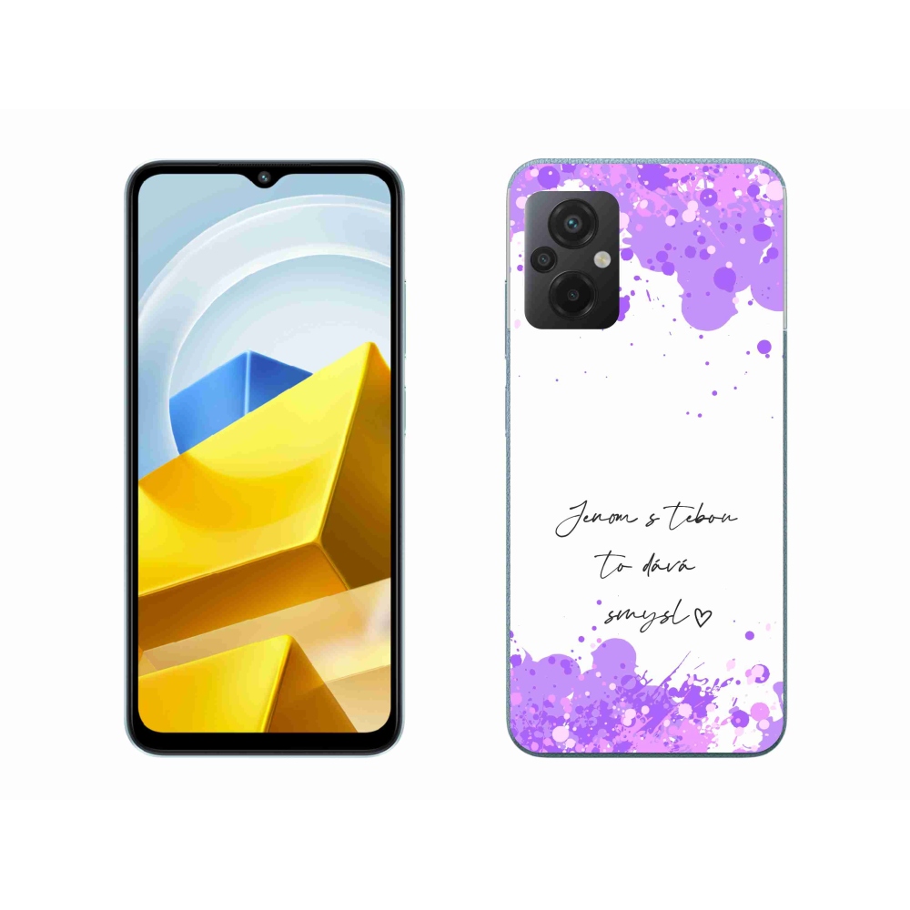 Gél borító mmCase a Xiaomi Poco M5 4G - szerelem szöveg fehér háttérrel