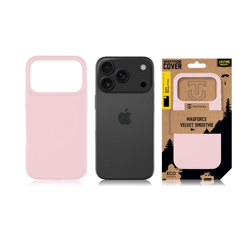 Taktikai MagForce bársony Smoothie borító Apple iPhone 17 Pro rózsaszín párduchoz