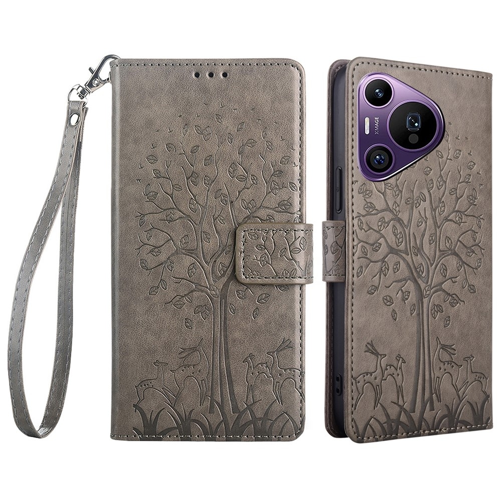 Fa könyvtáska a Huawei Pura 70 Pro-hoz - szürke