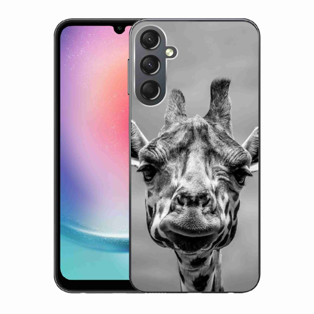 Zselés borítás mmCase Samsung Galaxy A24 készülékhez - fekete-fehér zsiráf