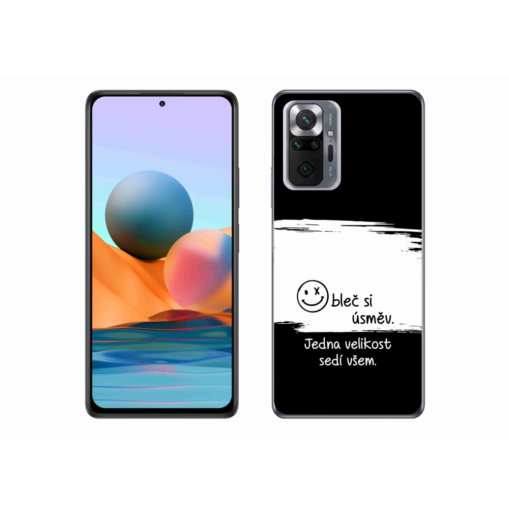 Gél borító mmCase a Xiaomi Redmi Note 10 Pro készülékhez - vicces szöveg 8 fekete és fehér háttérrel