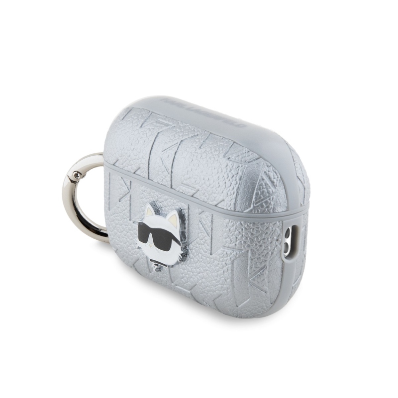 Karl Lagerfeld PU dombornyomott Choupette fej tok az AirPods Pro 2 ezüsthöz