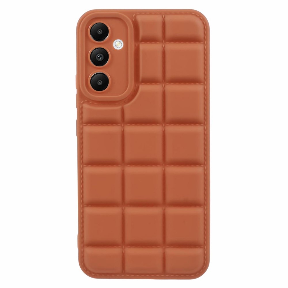 Rácsos tartós zselés tok Samsung Galaxy A24 készülékhez - barna
