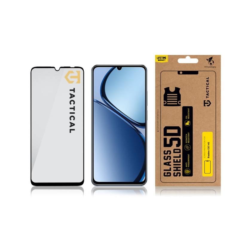Tactical Glass Shield 5D üveg a Realme C63 4G fekete készülékhez