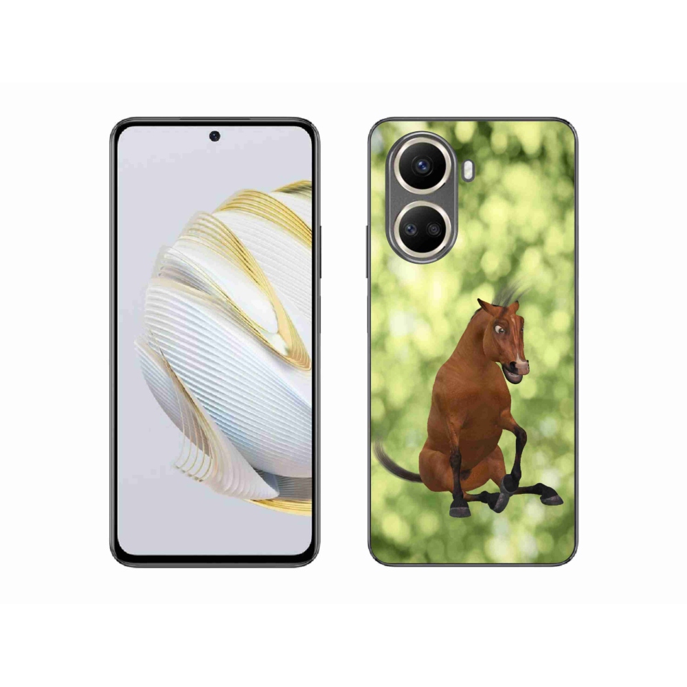 Zselés borítás mmCase a Huawei Nova 10 SE-hez - barna rajzfilm ló 1