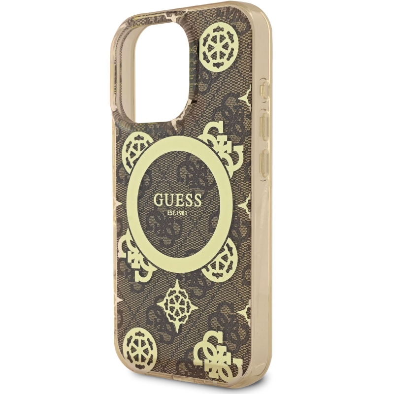 Guess IML 4G Peony MagSafe hátlap iPhone 16 Pro barna színű iPhone 16 Pro készülékre