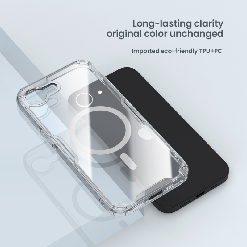 Nillkin Nature TPU PRO mágneses borító Apple iPhone 16e számára Átlátszó