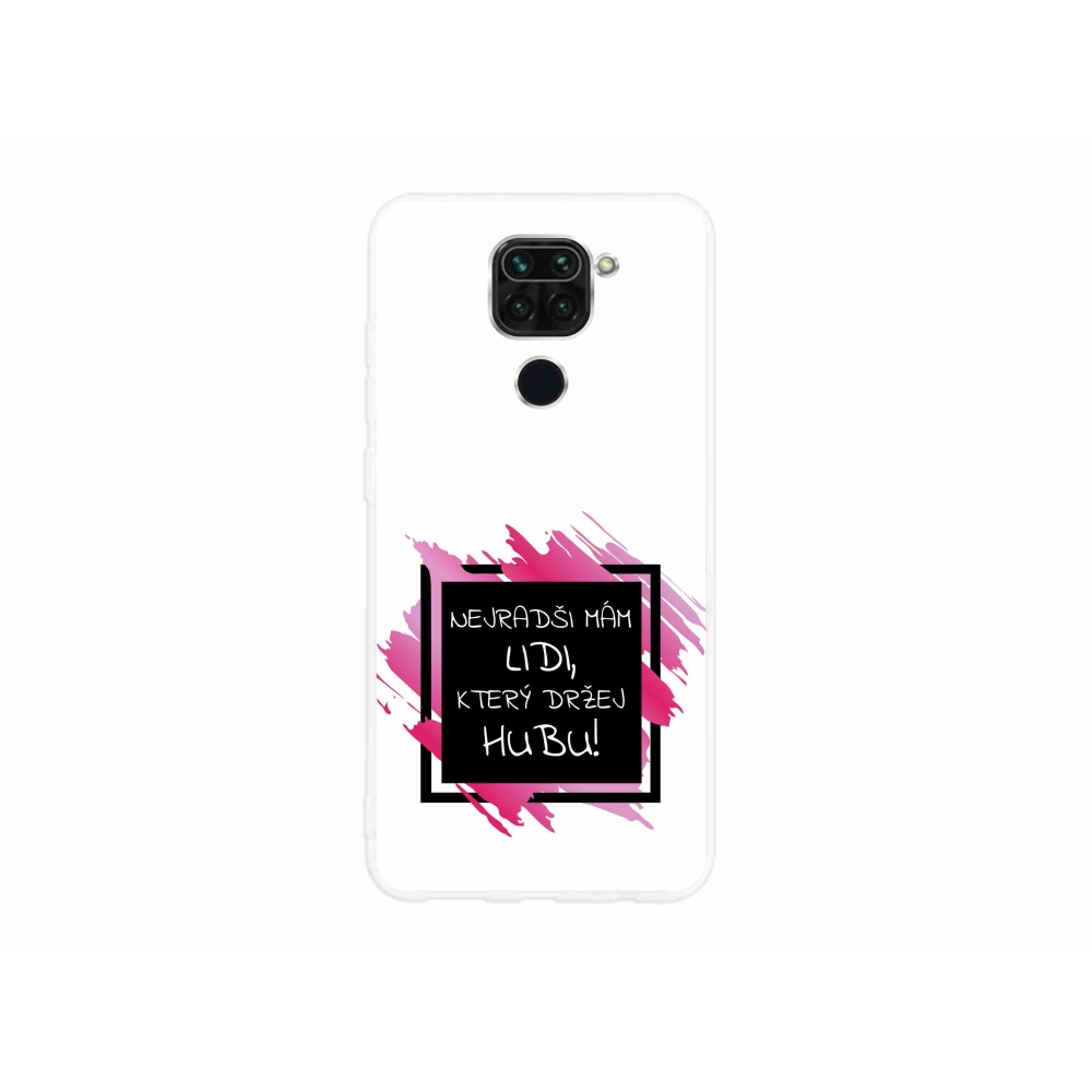 Gél borító mmCase a Xiaomi Redmi Note 9-hez - vicces szöveg 7 fekete és fehér háttérrel
