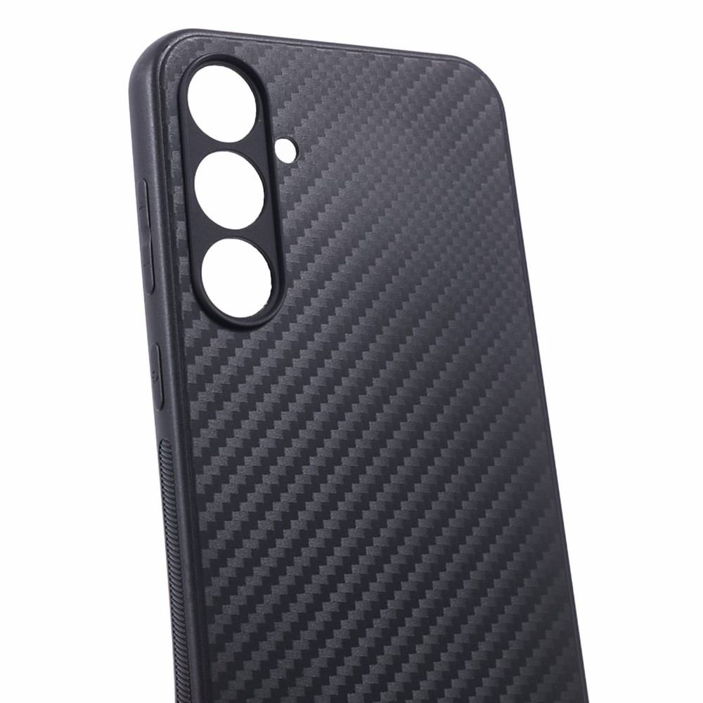 Szénszálas tartós zselés tok Samsung Galaxy S23 FE készülékhez - fekete