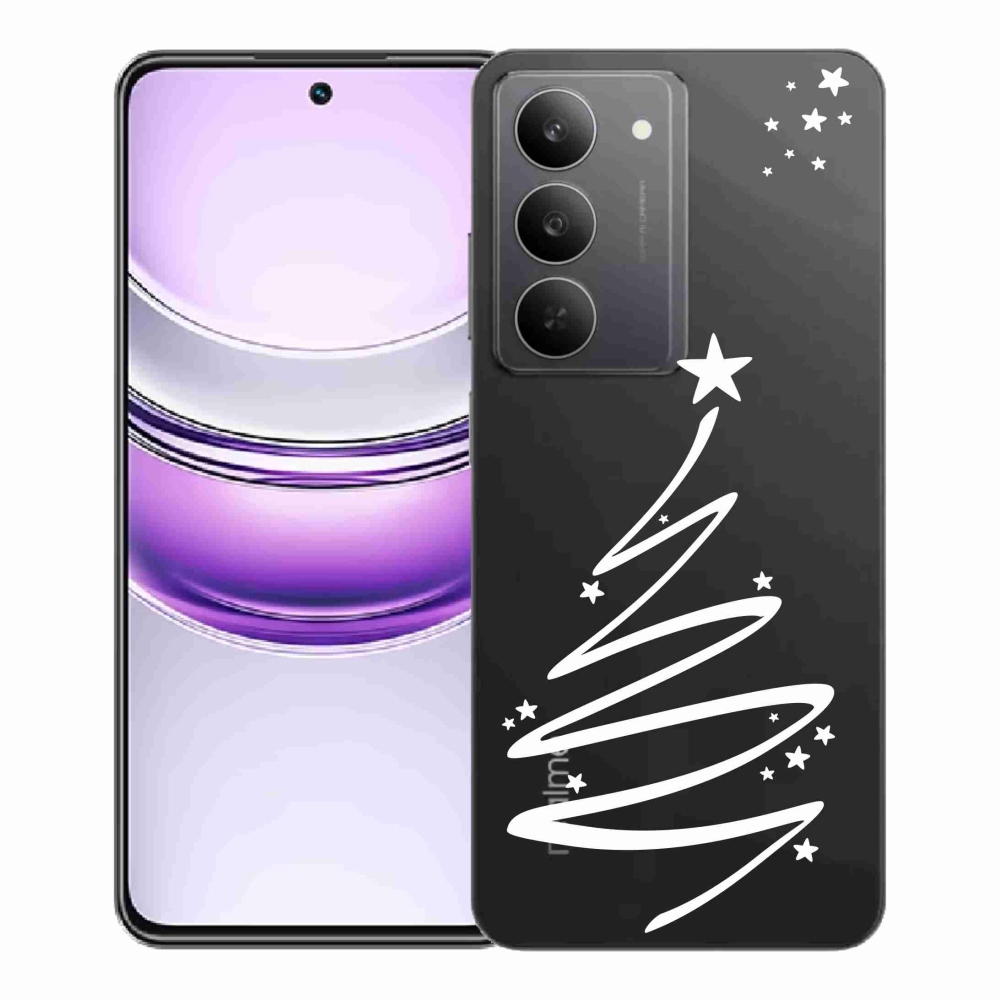 Gél borító mmCase a Realme 14x 5G készülékhez - fehér fa átlátszó háttéren