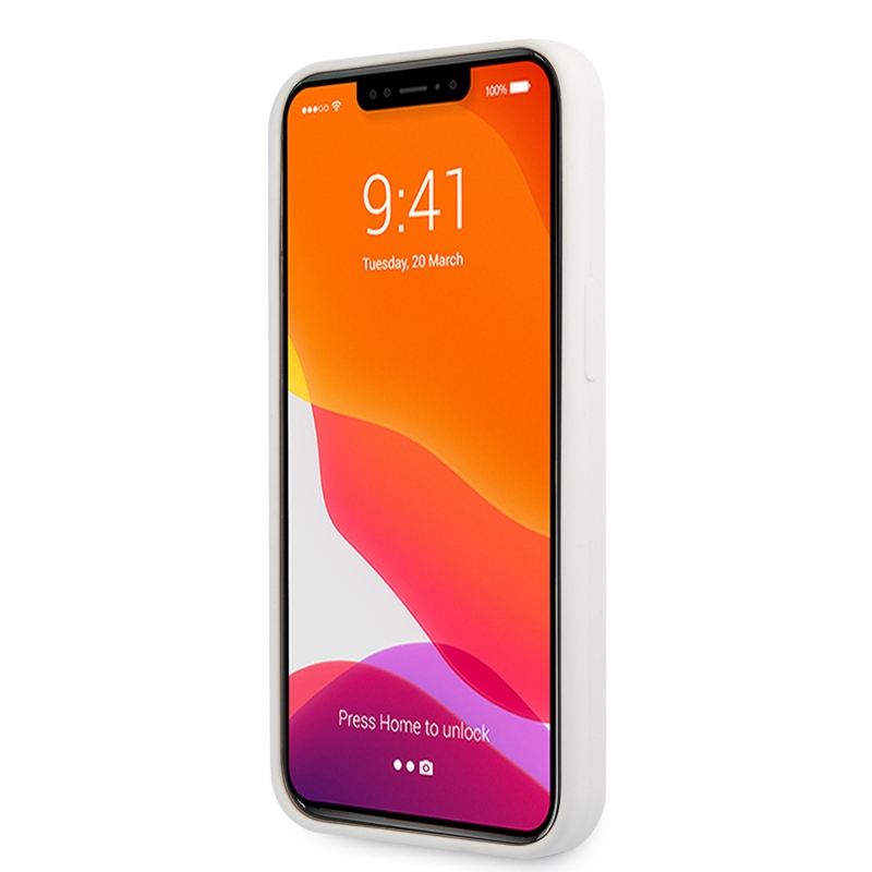 Lacoste Liquid szilikon Allover mintás borító iPhone 13 Pro Max fehér színű készülékhez