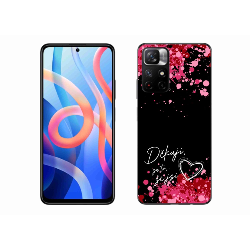 Gél borító mmCase a Xiaomi Redmi Note 11S 5G - love text 2 fekete háttérrel