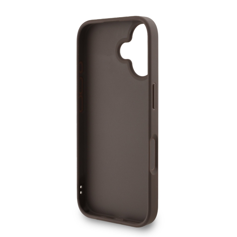 Guess PU 4G fém logós fém pánt hátlap iPhone 16 barna