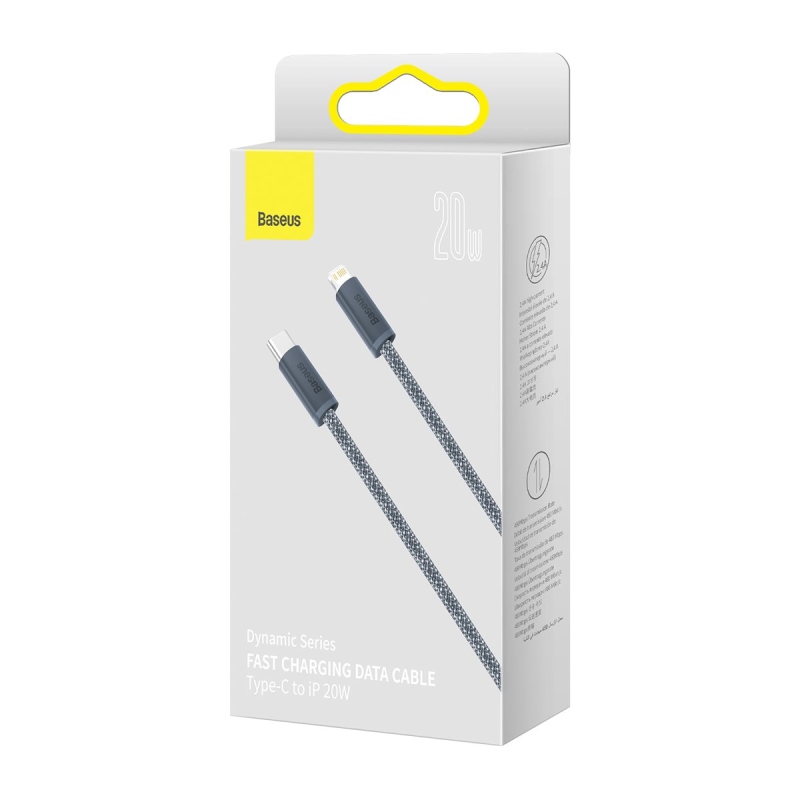 Baseus Dynamic Series Gyors töltő adatkábel USB-C - világítás 20W 1m pala szürke