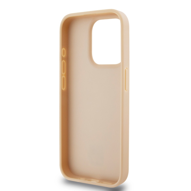 DKNY PU bőr kockás mintás és csíkos hátlapi borító iPhone 13 Pro Max rózsaszínhez