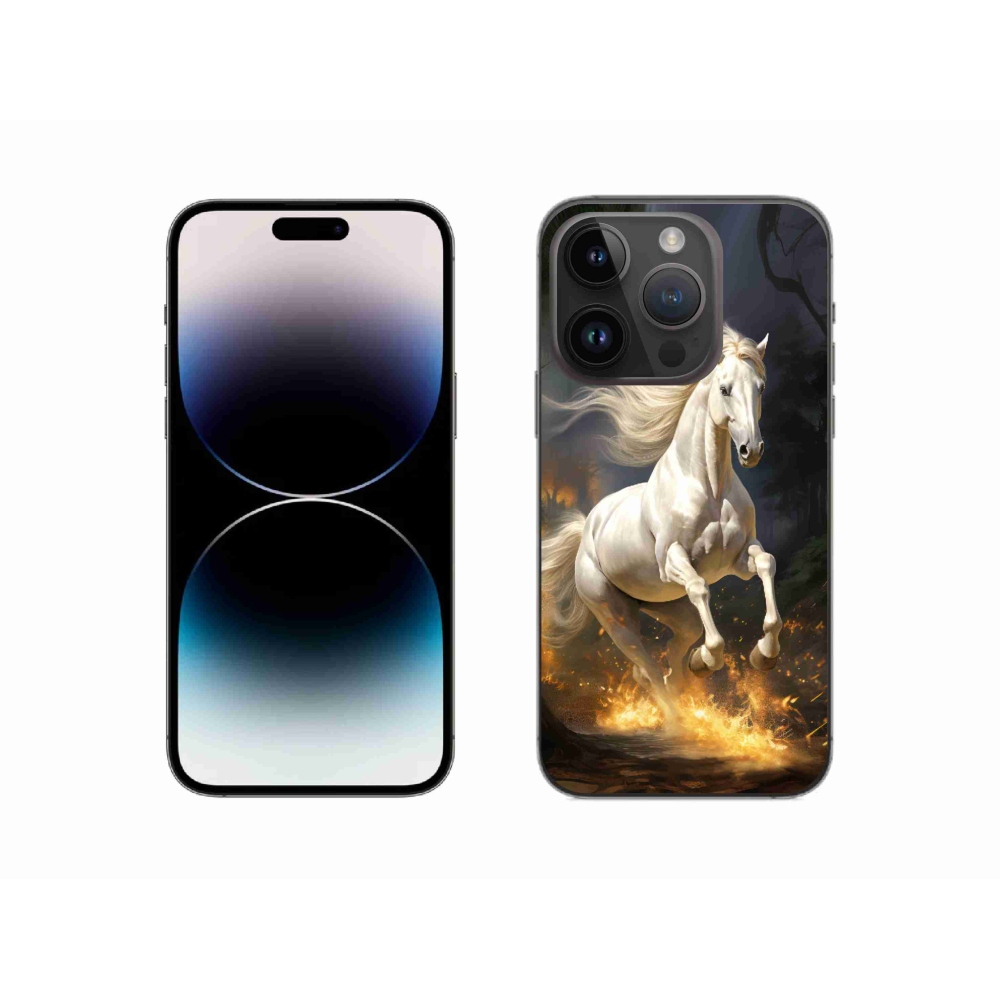 Zselés borítás mmCase iPhone 14 Pro készülékhez - fehér ló 2