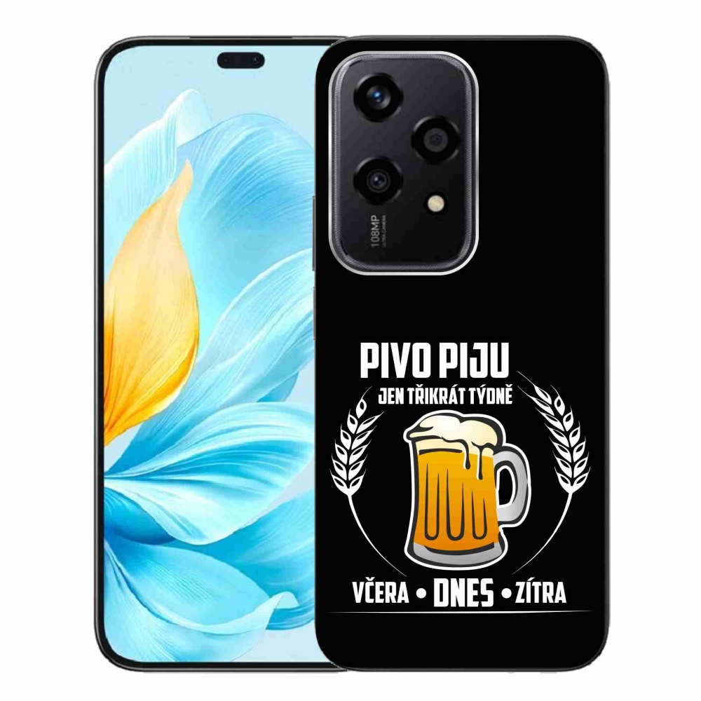 Gél borító mmCase a Honor 200 Lite 5G készülékhez - sör motívum fekete háttérrel