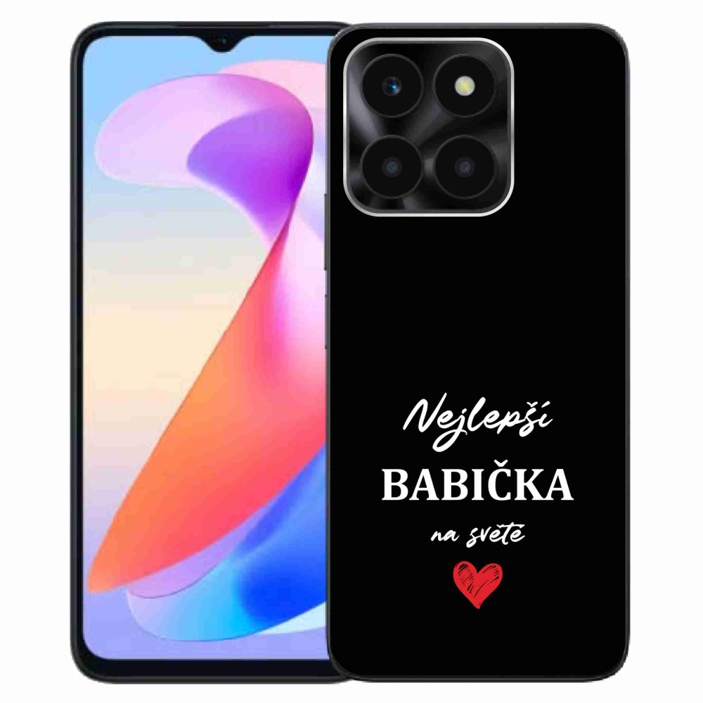 Gél borítás mmCase a Honor X6a számára - Best Grandma 1 fekete háttérrel