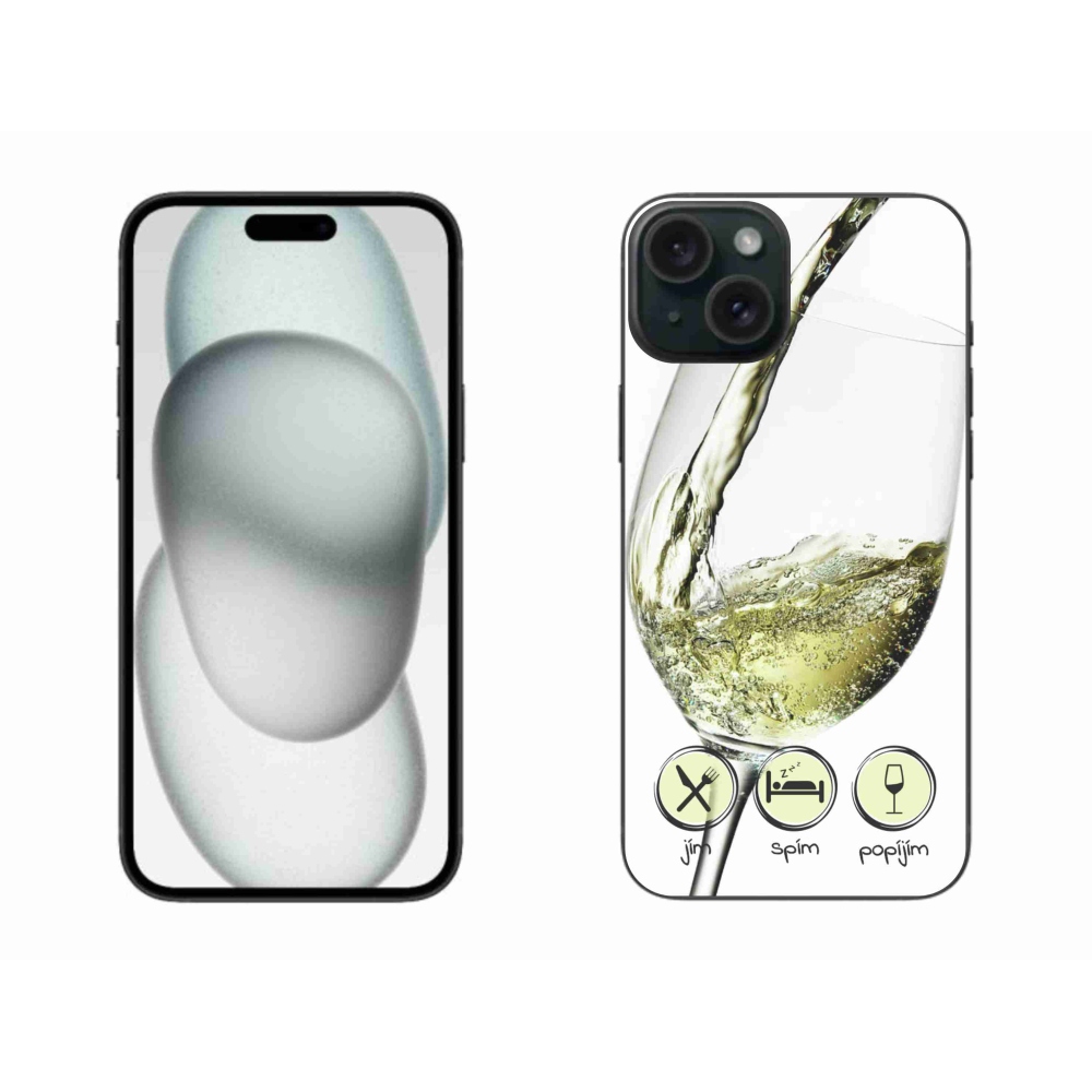 Gél tok mmCase iPhone 15 Plus készülékhez - borospohár fehér