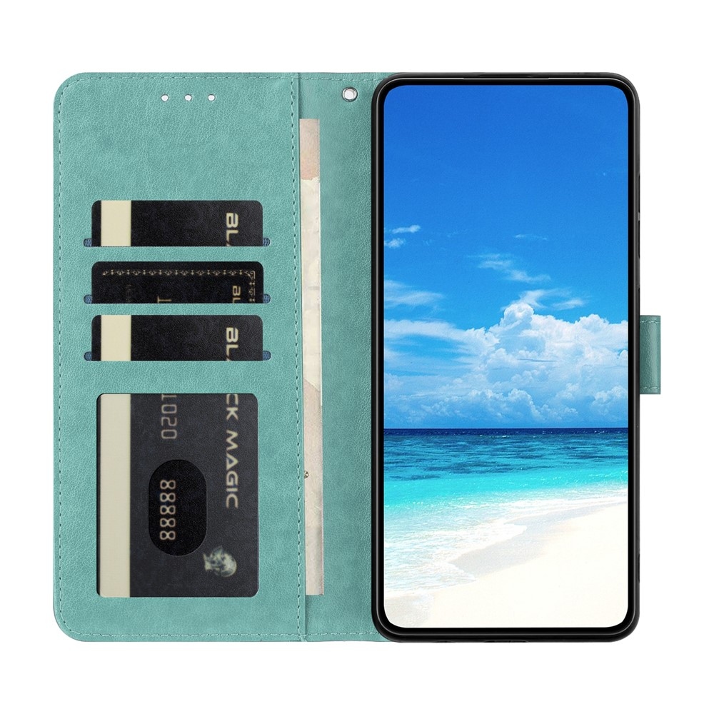 Virágos pillangó könyvtáska Google Pixel 10 Pro XL/Pixel 9 Pro XL - teal színű