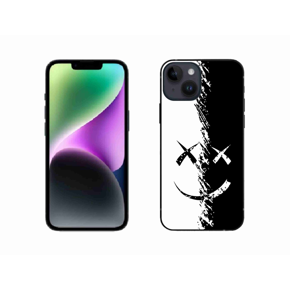 Zselés borítás mmCase iPhone 14 készülékhez - fekete-fehér mosolygó