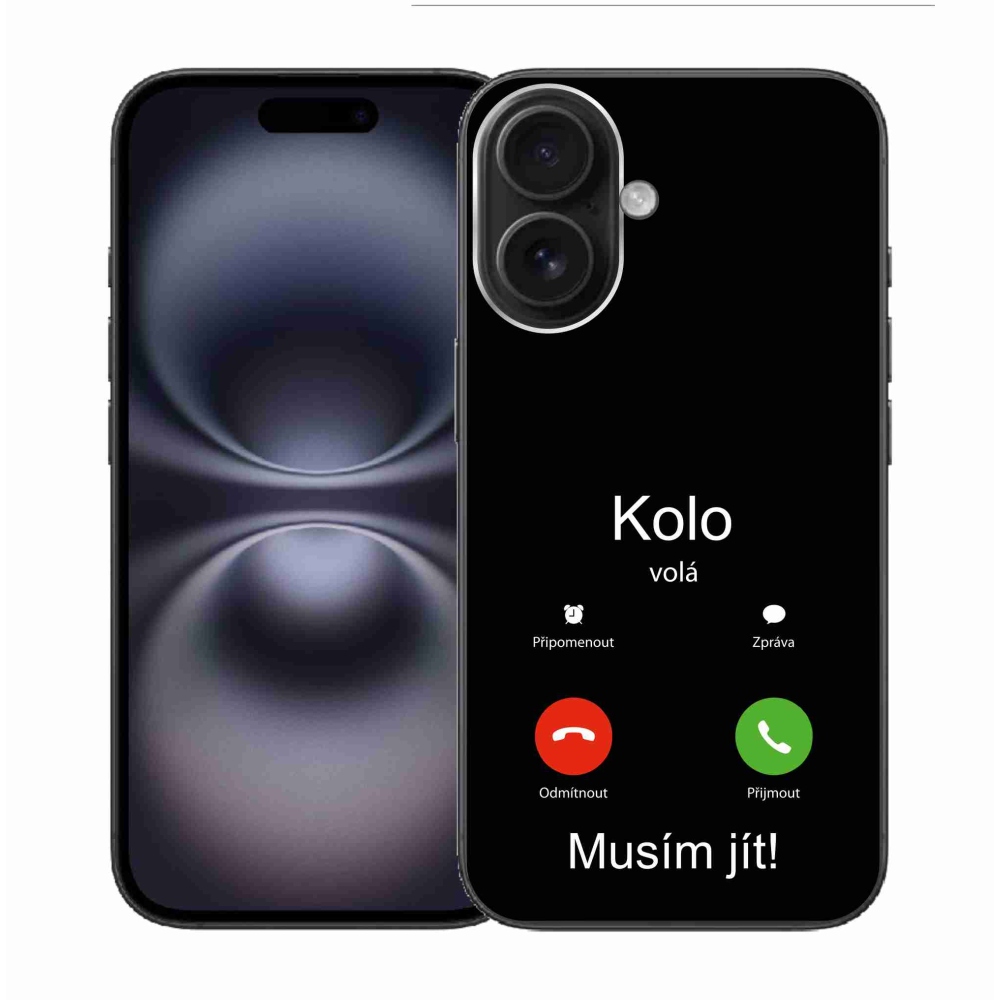 Gél borítás mmCase iPhone 16 készülékhez - kerek hívások fekete háttérrel